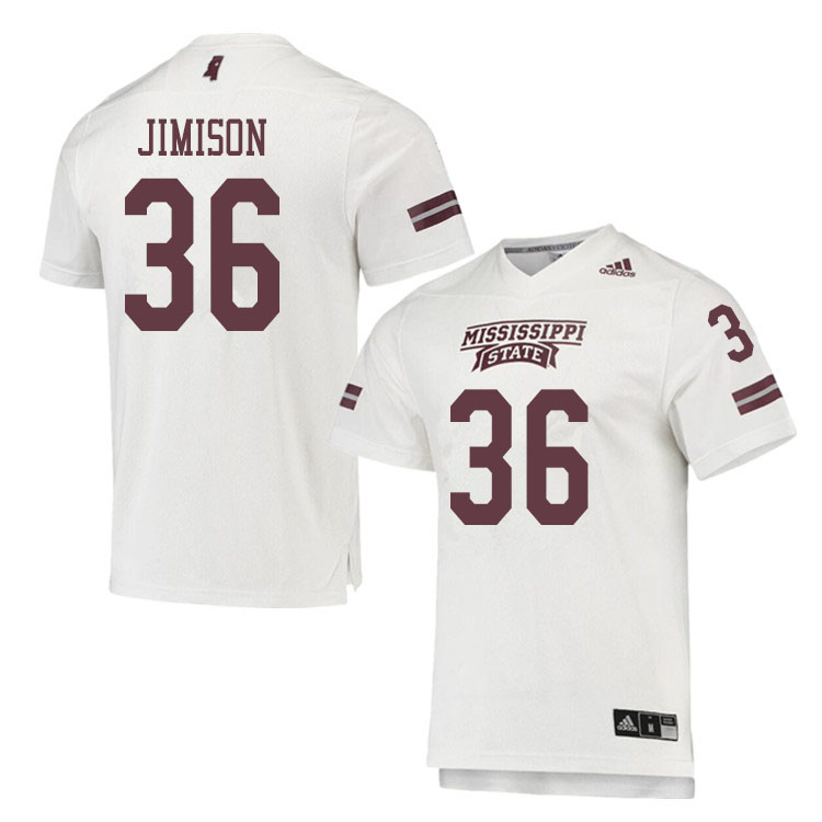 Men #36 Jay Jimison Mississippi State Bulldogs College Football Jerseys Sale-White